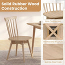 Windsor Dining Chairs Set of 2 Mid Century Rubber Wood Kitchen Chairs with Swivel Seat by LJGDeals