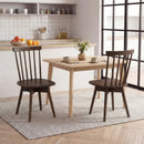 Windsor Dining Chairs Set of 2 Mid Century Rubber Wood Kitchen Chairs with Swivel Seat by LJGDeals