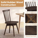 Windsor Dining Chairs Set of 2 Mid Century Rubber Wood Kitchen Chairs with Swivel Seat by LJGDeals