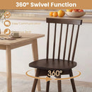 Windsor Dining Chairs Set of 2 Mid Century Rubber Wood Kitchen Chairs with Swivel Seat by LJGDeals