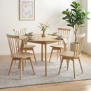 Windsor Dining Chairs Set of 4 Mid Century Rubber Wood Kitchen Chairs with Swivel Seat by LJGDeals