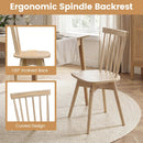 Windsor Dining Chairs Set of 4 Mid Century Rubber Wood Kitchen Chairs with Swivel Seat by LJGDeals