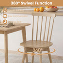 Windsor Dining Chairs Set of 4 Mid Century Rubber Wood Kitchen Chairs with Swivel Seat by DirectDeals