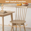 Windsor Dining Chairs Set of 4 Mid Century Rubber Wood Kitchen Chairs with Swivel Seat by LJGDeals
