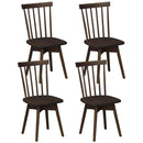 Windsor Dining Chairs Set of 4 Mid Century Rubber Wood Kitchen Chairs with Swivel Seat by DirectDeals