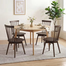 Windsor Dining Chairs Set of 4 Mid Century Rubber Wood Kitchen Chairs with Swivel Seat by LJGDeals