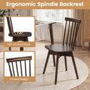 Windsor Dining Chairs Set of 4 Mid Century Rubber Wood Kitchen Chairs with Swivel Seat by LJGDeals