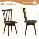 Windsor Dining Chairs Set of 4 Mid Century Rubber Wood Kitchen Chairs with Swivel Seat by LJGDeals