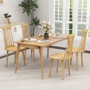 Windsor Dining Chairs Set of 2 with High Spindle Back and Natural Rubber Wood Legs for Dining Room Living Room-Natural by DirectDeals