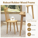 Windsor Dining Chairs Set of 2 with High Spindle Back and Natural Rubber Wood Legs for Dining Room Living Room-Natural by LJGDeals