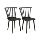 Windsor Dining Chairs Set of 2 Rubber Wood Kitchen Chairs with Spindle Back by LJGDeals