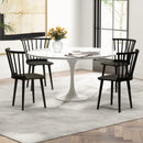 Windsor Dining Chairs Set of 2 Rubber Wood Kitchen Chairs with Spindle Back by LJGDeals