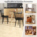 Windsor Dining Chairs Set of 2 Rubber Wood Kitchen Chairs with Spindle Back by LJGDeals