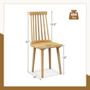 Windsor Dining Chairs Set of 2 with High Spindle Back and Natural Rubber Wood Legs for Dining Room Living Room-Natural by LJGDeals