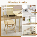 Windsor Style Armless Chairs with Solid Rubber Wood Frame by LJGDeals