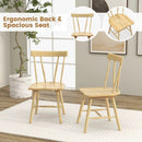 Windsor Style Armless Chairs with Solid Rubber Wood Frame by LJGDeals