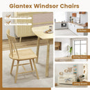 Windsor Style Armless Chairs with Solid Rubber Wood Frame by LJGDeals