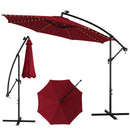 10 Feet Patio Offset Umbrella with 112 Solar-Powered LED Lights-Beige by DirectDeals