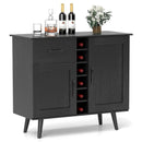 Modern Wine Bar Buffet Cabinet with 6-Bottle Wine Rack by LJGDeals