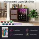 Wine Bar Cabinet with LED Light and Adjustable Shelves-Rustic Brown by LJGDeals