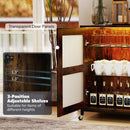 Wine Bar Cabinet with LED Light and Adjustable Shelves-Rustic Brown by LJGDeals