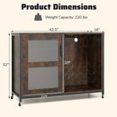 Wine Bar Cabinet with LED Light and Adjustable Shelves-Rustic Brown by LJGDeals