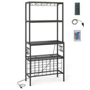 Wine Organizer with Power Outlet and Bottle Holders