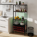 Wine Organizer with Power Outlet and Bottle Holders