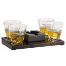 The Wine Savant Cigar Glasses Tray & Ash Tray, 4 Whiskey Cigar Glasses