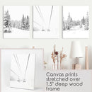 Winter Skiing Black White Wall Art. Ski Lift, Snowy Forest by Wall Art Set