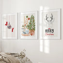 Nursery Christmas Winter Art Poster Home Decor by Wall Art Set