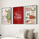 Winter Scene Print Xmas Wall Decor Poster Art by Wall Art Set