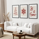 3 Piece Wall Art Christmas Tree Snowflake Poster
