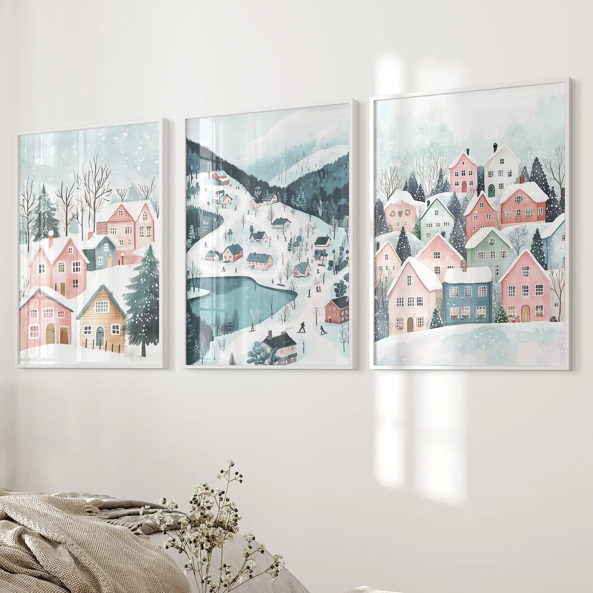 Christmas Village Cute Winter Landscape Posters, photo 7 of 10