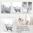 Winter Animal Wall Decor Set of 3. Snowy Forest, Deer by Wall Art Set