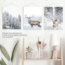 Winter Animal Wall Decor Set of 3. Snowy Forest, Deer by Wall Art Set