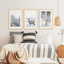 Winter Animal Wall Decor Set of 3. Snowy Forest, Deer by Wall Art Set
