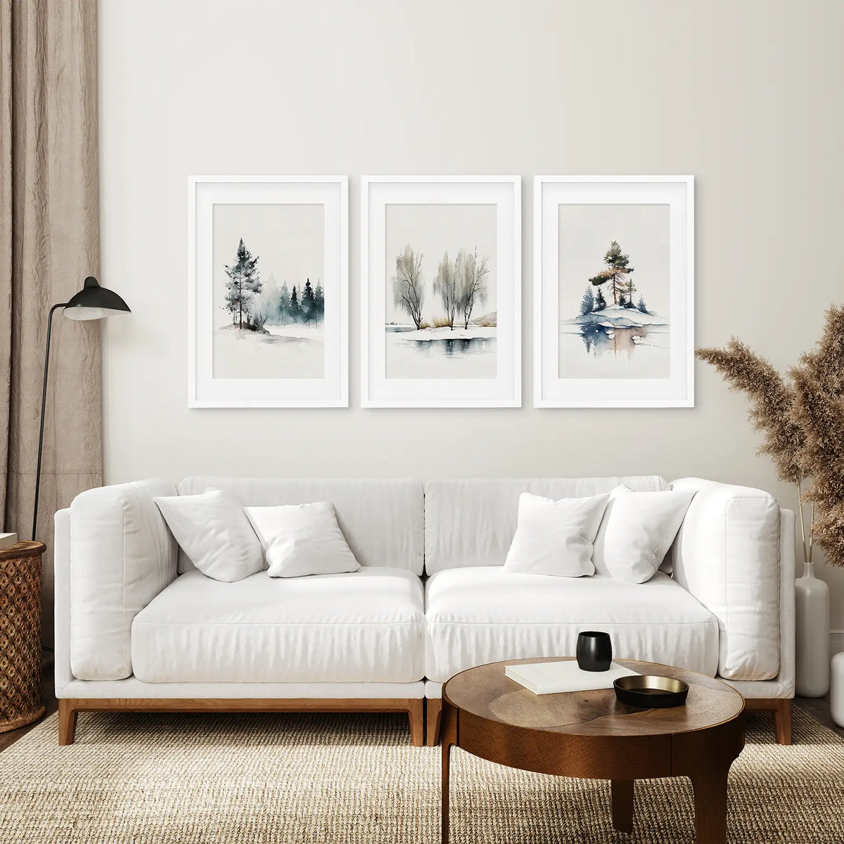 Winter Nature Set of 3 Wall Art Pine Forest Decor, photo 7 of 9