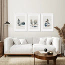 Winter Nature Set of 3 Wall Art Pine Forest Decor by Wall Art Set