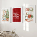 Winter Scene Print Xmas Wall Decor Poster Art by Wall Art Set