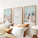 Cute Winter Village Christmas Art Decor Prints by Wall Art Set