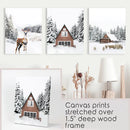 Rustic Winter Set of 3 Wall Art Prints. Animals, Log Cabin by Wall Art Set