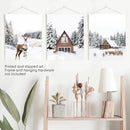 Rustic Winter Set of 3 Wall Art Prints. Animals, Log Cabin by Wall Art Set