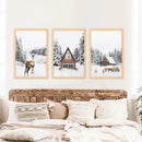 Rustic Winter Set of 3 Wall Art Prints. Animals, Log Cabin by Wall Art Set