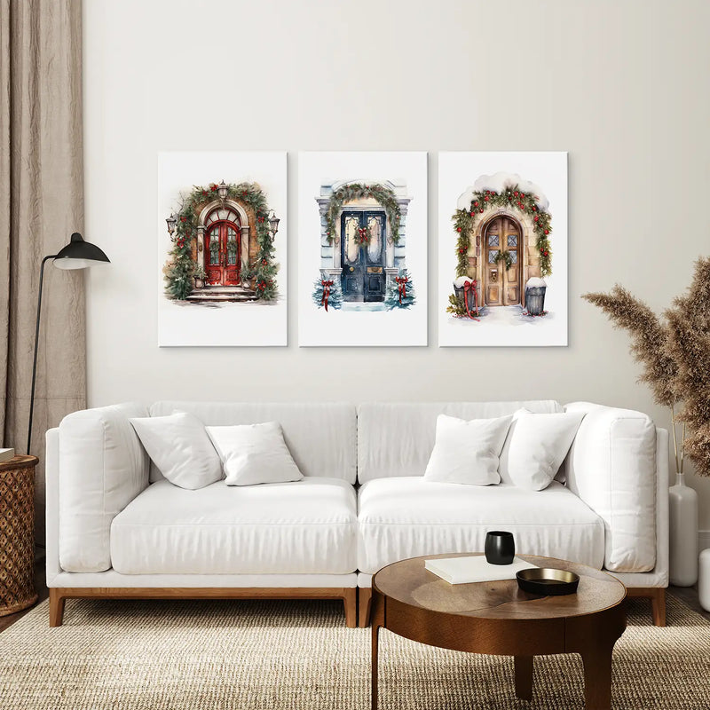 3 Piece Wall Decor Christmas Door Large Print