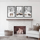 Winter Animals Wall Art Set of 3. Buffalo, Deer, Goat by Wall Art Set