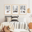 Winter Animals Wall Art Set of 3. Buffalo, Deer, Goat by Wall Art Set