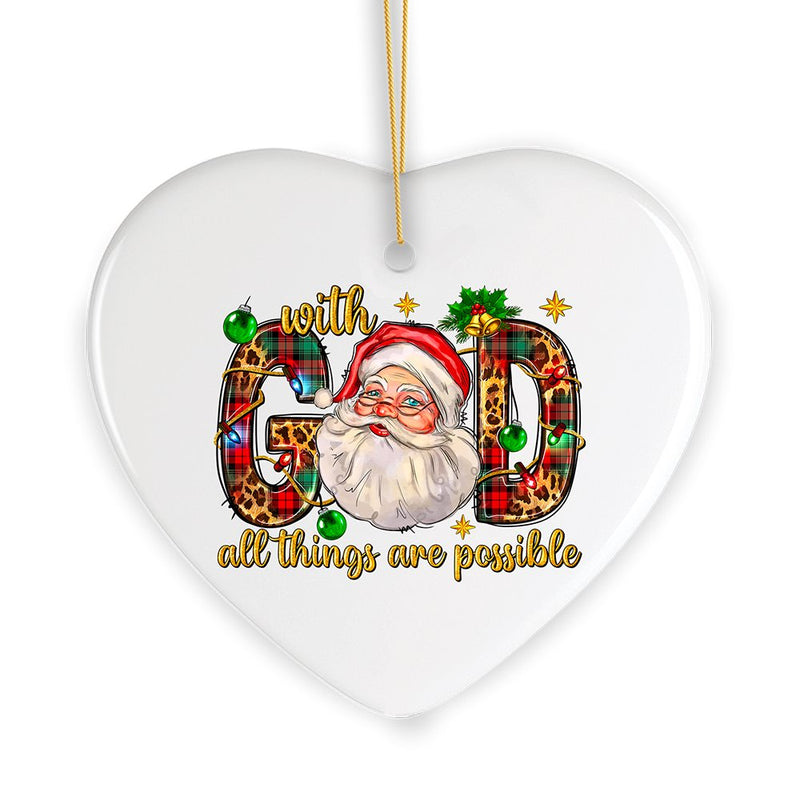 With God All Things are Possible Festive Christmas Ornament
