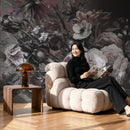 Ophelia Dutch Dark Academia Floral Wallpaper Mural