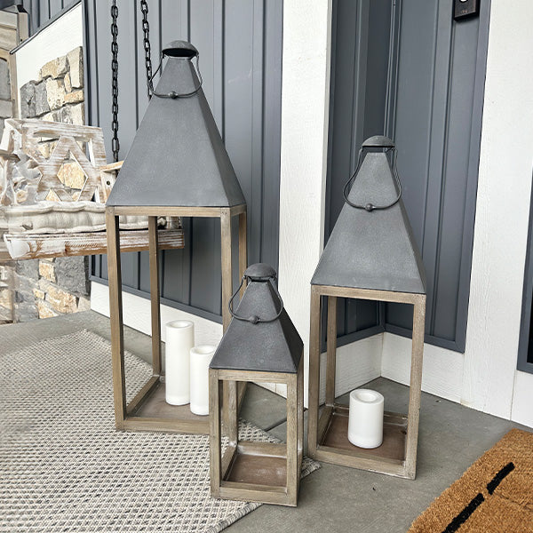 Myra Oversized Floor Lanterns, Set of 3